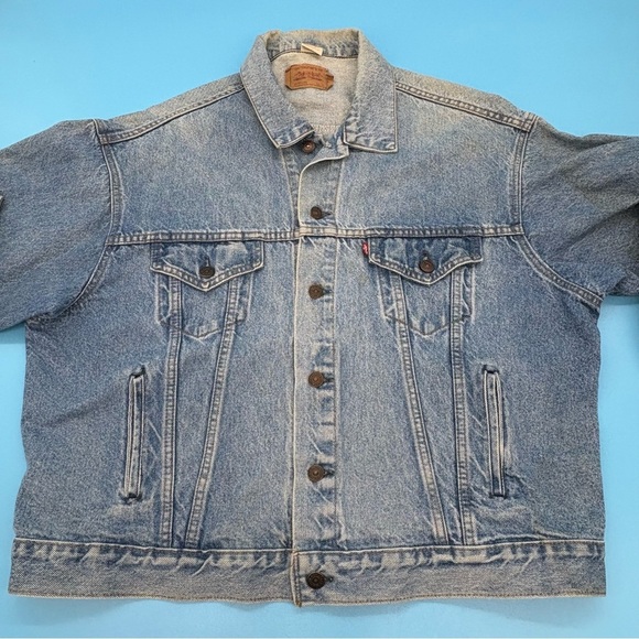 Vintage Levi’s Denim Trucker Jacket 70507-0214 Men's Size XL - Picture 3 of 10